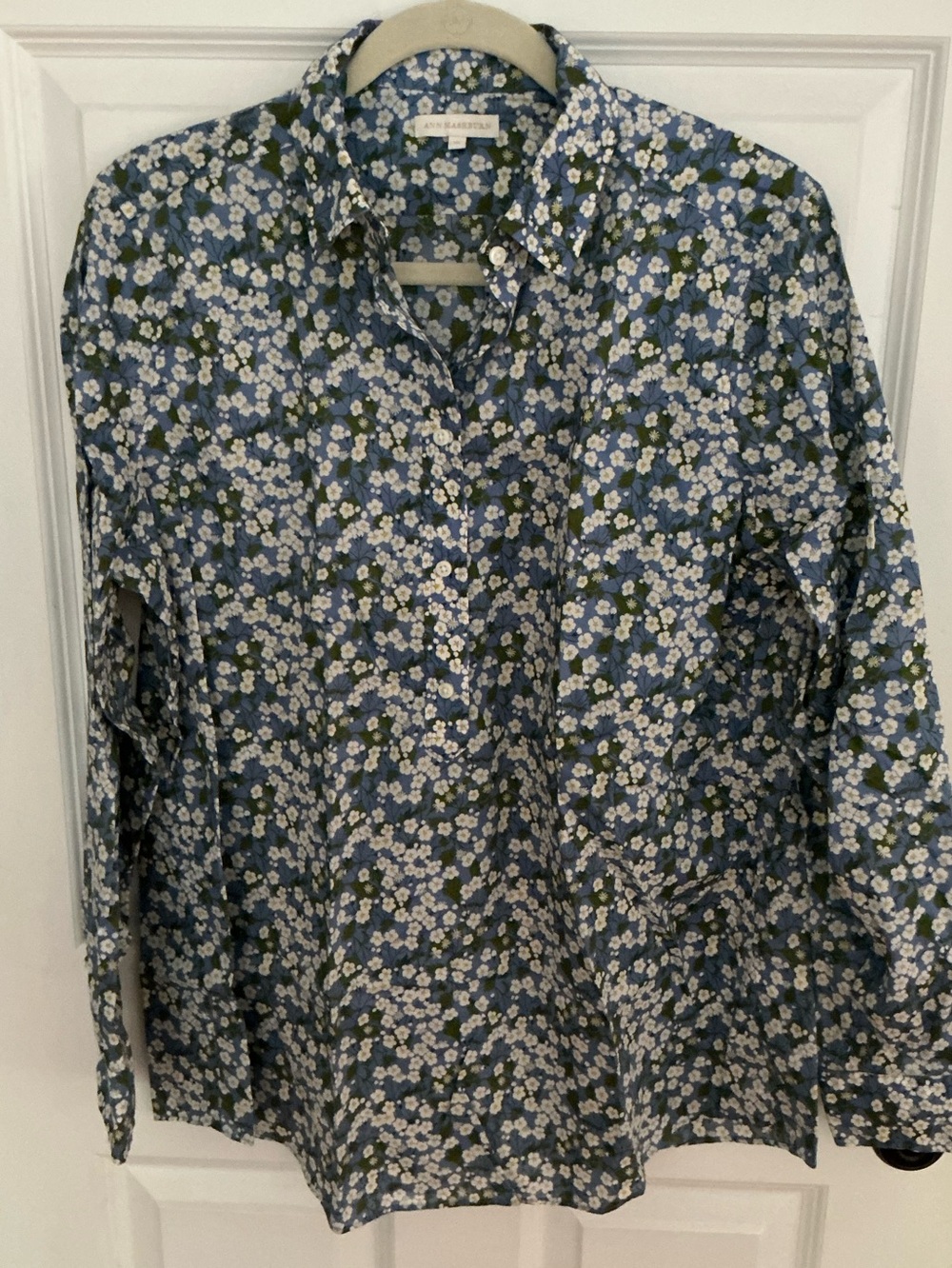 Ann Mashburn Liberty of London print popover top shirt sz XL